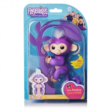 Интерактивная обезьянка Fingerlings фиолетовая Мия