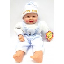 Пупс Happy Baby музыкальный в голубом комбинезоне (X2408-1) Пупс Happy Baby музыкальный в голубом комбинезоне (X2408-1)