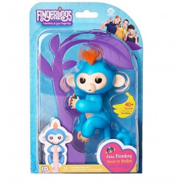Интерактивная обезьянка Fingerlings синяя Борис