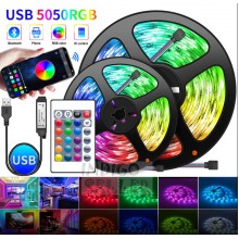 Комплект светодиодная лента влагозащищенная LED 5050 SMD RGB Bluetooth, управление со смартфона, пульт 5 м, работает от USB Комплект светодиодная лента влагозащищенная LED 5050 SMD RGB Bluetooth, управление со смартфона, пульт 5 м, работает от USB