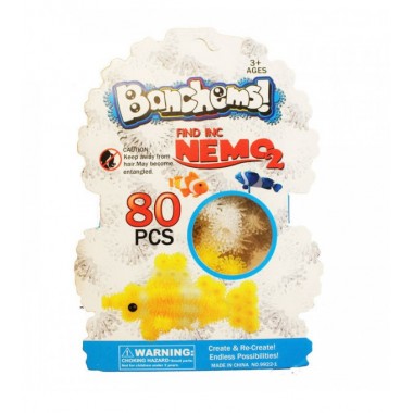 Конструктор липучка Bunchems  Nemo желтый с белым 80 деталей (9922-1/2/3/4)