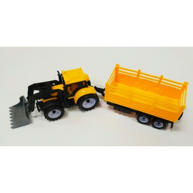 Трактор с ковшом Star Toys с прицепом оранжевый (9980-1)