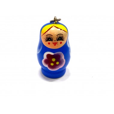 Деревянный брелок Indigo матрешка  синий (2011-71)