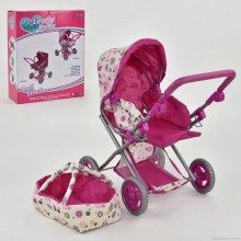 Коляска для куклы Lovely Baby со съемной сумкой Малиновая FL 8166-2 Коляска для куклы Lovely Baby со съемной сумкой Малиновая FL 8166-2
