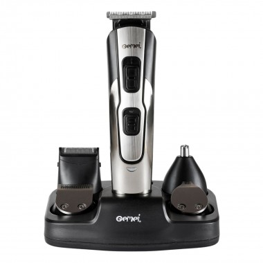 Набор для стрижки волос  Gemei Gm-592 10 в 1 стрижка бороды, усов серебристый 