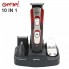 Набор для стрижки головы Gemei Gm-592 10 в 1 триммер стрижка бороды red