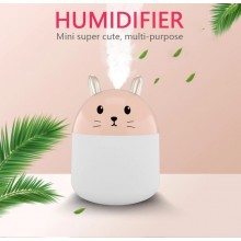 Мини-увлажнитель воздуха Air Purifier  ночник в 2 в 1 котик розовый