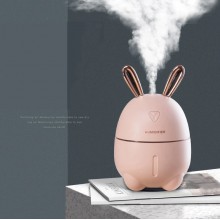 Мини-увлажнитель воздуха Air Purifier  ночник 2 в 1 кролик розовый