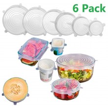 Силиконовые универсальные крышки для посуды Silicone Sealing Lids набор 6 штук белые Силиконовые универсальные крышки для посуды Silicone Sealing Lids набор 6 штук белые
