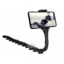 Держатель для телефона гибкий универсальный на присосках Cute Worm Lazy Holder черный