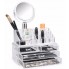 Настольный бокс ящик для хранения косметики Cosmetic Storage Box с выдвижными ящиками и зеркалом органайзер для косметики JN-870 прозрачный