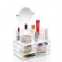 Настольный бокс ящик для хранения косметики Cosmetic Storage Box с выдвижными ящиками и зеркалом органайзер для косметики JN-870 прозрачный