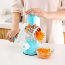 Овощерезка ручная мультислайсер Tabletop Drum Grater Kitchen Master Терка для овощей и фруктов 3 насадки голубая Овощерезка ручная мультислайсер Tabletop Drum Grater Kitchen Master Терка для овощей и фруктов 3 насадки голубая