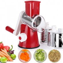 Овощерезка ручная мультислайсер Tabletop Drum Grater Kitchen Master Терка для овощей и фруктов 3 насадки красная Овощерезка ручная мультислайсер Tabletop Drum Grater Kitchen Master Терка для овощей и фруктов 3 насадки красная