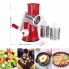 Овощерезка ручная мультислайсер Tabletop Drum Grater Kitchen Master Терка для овощей и фруктов 3 насадки красная