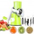 Овощерезка ручная мультислайсер Tabletop Drum Grater Kitchen Master Терка для овощей и фруктов 3 насадки зеленая