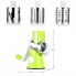 Овощерезка ручная мультислайсер Tabletop Drum Grater Kitchen Master Терка для овощей и фруктов 3 насадки зеленая
