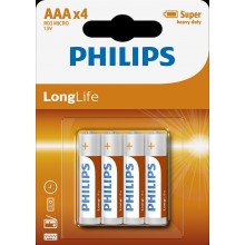 Батарейка Philips LongLife тип AAА 4 шт. (R03)