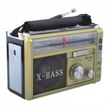Радиоприёмник Golon колонка c фонариком, FM, USB, microSD 0038188 на аккумуляторе золотой Радиоприёмник Golon колонка c фонариком, FM, USB, microSD 0038188 на аккумуляторе золотой