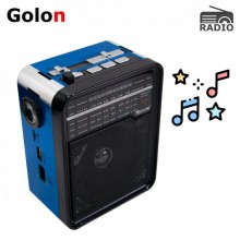 Радиоприемник GOLON с аккумулятором и фонариком, порт USB, слот micro SD синий 00910088 Радиоприемник GOLON с аккумулятором и фонариком, порт USB, слот micro SD синий 00910088