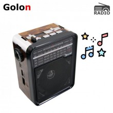 Радиоприемник GOLON с аккумулятором и фонариком, порт USB, слот micro SD коричневый 00910088 Радиоприемник GOLON с аккумулятором и фонариком, порт USB, слот micro SD коричневый 00910088