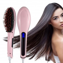 Расческа-выпрямитель Fast Hair Straightener HQT-906 c дисплеем Розовая Расческа-выпрямитель Fast Hair Straightener HQT-906 c дисплеем Розовая