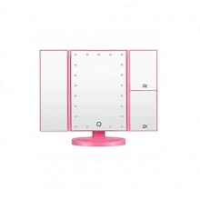 Косметическое настольное зеркало для макияжа Superstar Magnifying Mirror с Led-подсветкой розовое