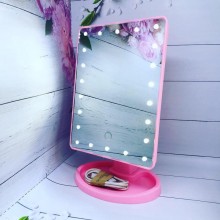 Сенсорное настольное зеркало для макияжа Magic Makeup с LED подсветкой Pink Сенсорное настольное зеркало для макияжа Magic Makeup с LED подсветкой Pink