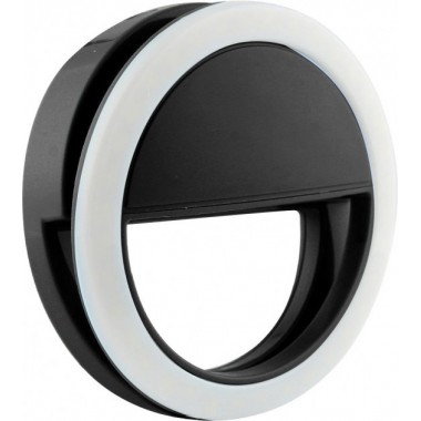 Селфи-кольцо Selfie Ring Light черное на батарейках (RK-12)