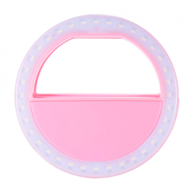 Светодиодное кольцо для селфи USB  Selfie Ring селфи-кольцо с тремя уровнями свечения Pink 