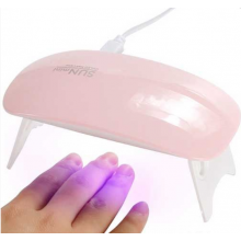 Лампа для маникюра LED/UV  Сушка ультрафиолетовая Sun mini 6Wс таймером  розовая