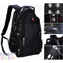 Ультрапрочный Городской рюкзак SWISS Gear Bag 8810 33л. c защитой от влаги, водоотталкивающий USB порт и аудиопорт AUX универсальный черный Ультрапрочный Городской рюкзак SWISS Gear Bag 8810 33л. c защитой от влаги, водоотталкивающий USB порт и аудиопорт AUX универсальный черный