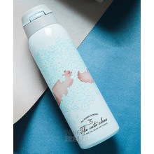 Термос металлический STENSON The cute elves с поилкой, 500 ml, голубые цветы Термос металлический STENSON The cute elves с поилкой, 500 ml, голубые цветы