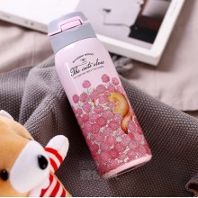 Термос металлический  STENSON The cute elves с поилкой,  350 ml, лиса 