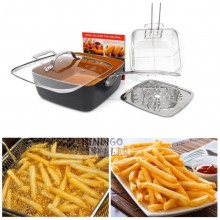 Сковорода глубокая фритюрница пароварка 8 в 1 TOP KITCHEN с антипригарным покрытием крышка 24 см