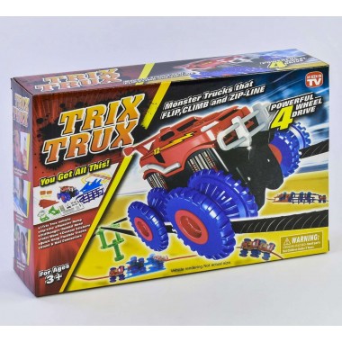 Трек канатный  Trix Trux  Monster Truck  1 машинка на батарейках, волна, уклон, лестница