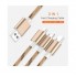 Универсальный кабель USB MLQ Premium Series Data Cable  3 в 1 - Lightning, Micro USB, Type-C   1 м gold
