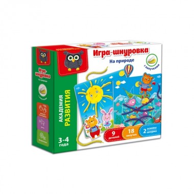 Игра шнуровка с липучками Vladi Toys На природе русский язык( VT5303-02)