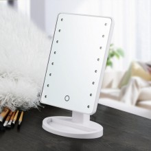 Сенсорное настольное зеркало для макияжа Magic Makeup с LED подсветкой на батарейках White Сенсорное настольное зеркало для макияжа Magic Makeup с LED подсветкой на батарейках White