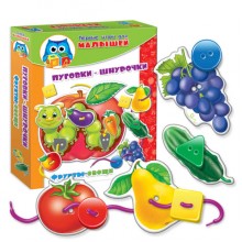 Игра-шуровка с пуговицыами Vladi Toys Фрукты-овощи русский язык ( VT1307-09) Игра-шуровка с пуговицыами Vladi Toys Фрукты-овощи русский язык ( VT1307-09)