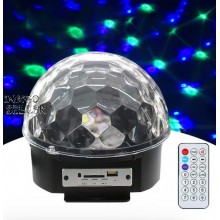 Диско-шар светодиодный Magic Ball Led Magic Ball с USB и SD-card cо встроенной колонкой и цветомузыкой  + пульт и флешка  211