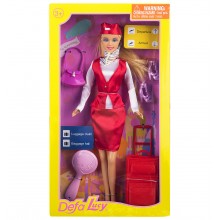 Кукла Defa Lucy Стюардесса В красном костюме 8286 Кукла Defa Lucy Стюардесса В красном костюме 8286
