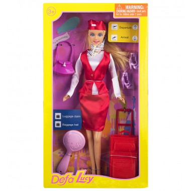 Кукла Defa Lucy Стюардесса В красном костюме 8286