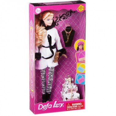 Кукла Defa Lucy Вечерняя прогулка В белом пальто 8293