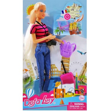 Кукла Defa Lucy Путешественница в розовой футболке 8389
