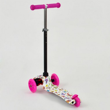 Самокат Best Scooter MINI Бабочки Розовый  (А 24705/779-1296)