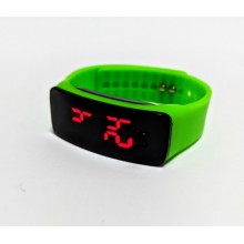 Часы детские Led Clock на силиконовом ремешке салатовые Часы детские Led Clock на силиконовом ремешке салатовые