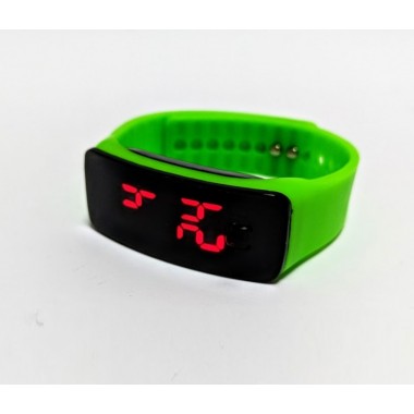 Часы детские Led Clock  на силиконовом ремешке салатовые