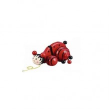 Деревянная каталка Hongji toys на веревочке Божья Коровка Деревянная каталка Hongji toys на веревочке Божья Коровка