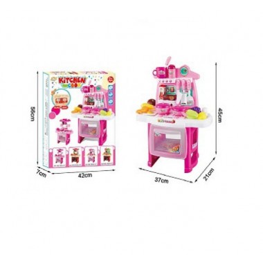 Игровой набор 7Toys Кухня с газовой плитой Розовая